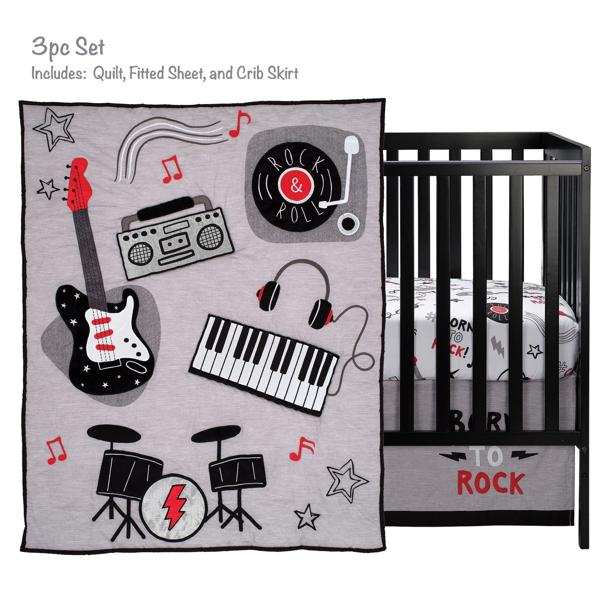 Foto 3 pulgar | Juego De Ropa De Cama Para Cuna Lambs & Ivy Rock Star Instrumentos Musicales - Venta Internacional.