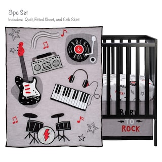 Foto 2 | Juego De Ropa De Cama Para Cuna Lambs & Ivy Rock Star Instrumentos Musicales - Venta Internacional.
