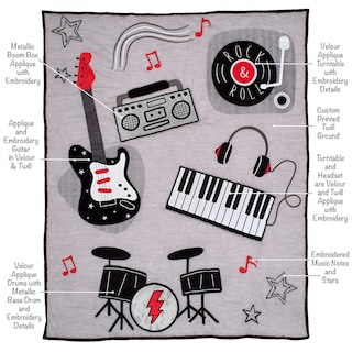 Foto 3 | Juego De Ropa De Cama Para Cuna Lambs & Ivy Rock Star Instrumentos Musicales - Venta Internacional.