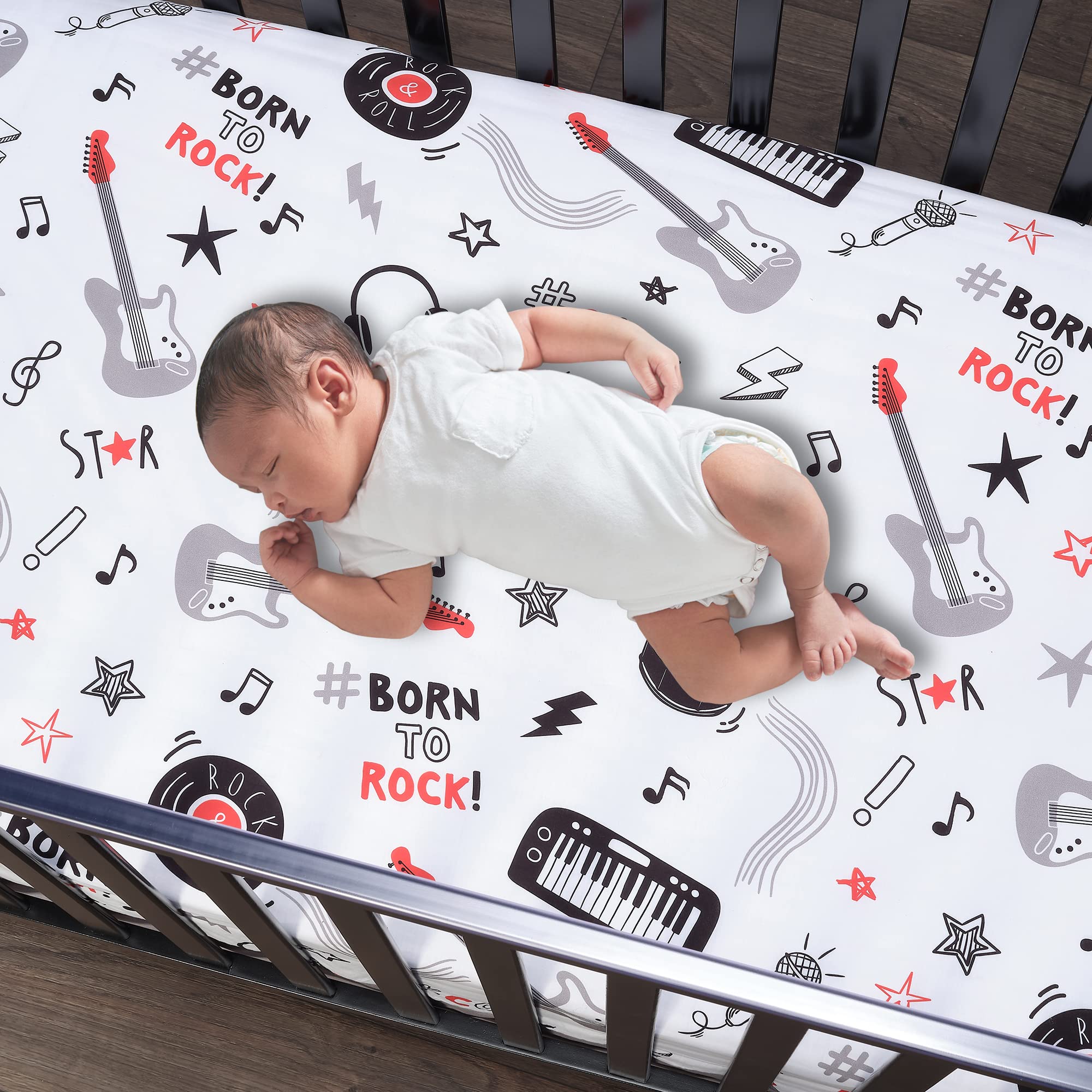 Foto 5 | Juego De Ropa De Cama Para Cuna Lambs & Ivy Rock Star Instrumentos Musicales - Venta Internacional.