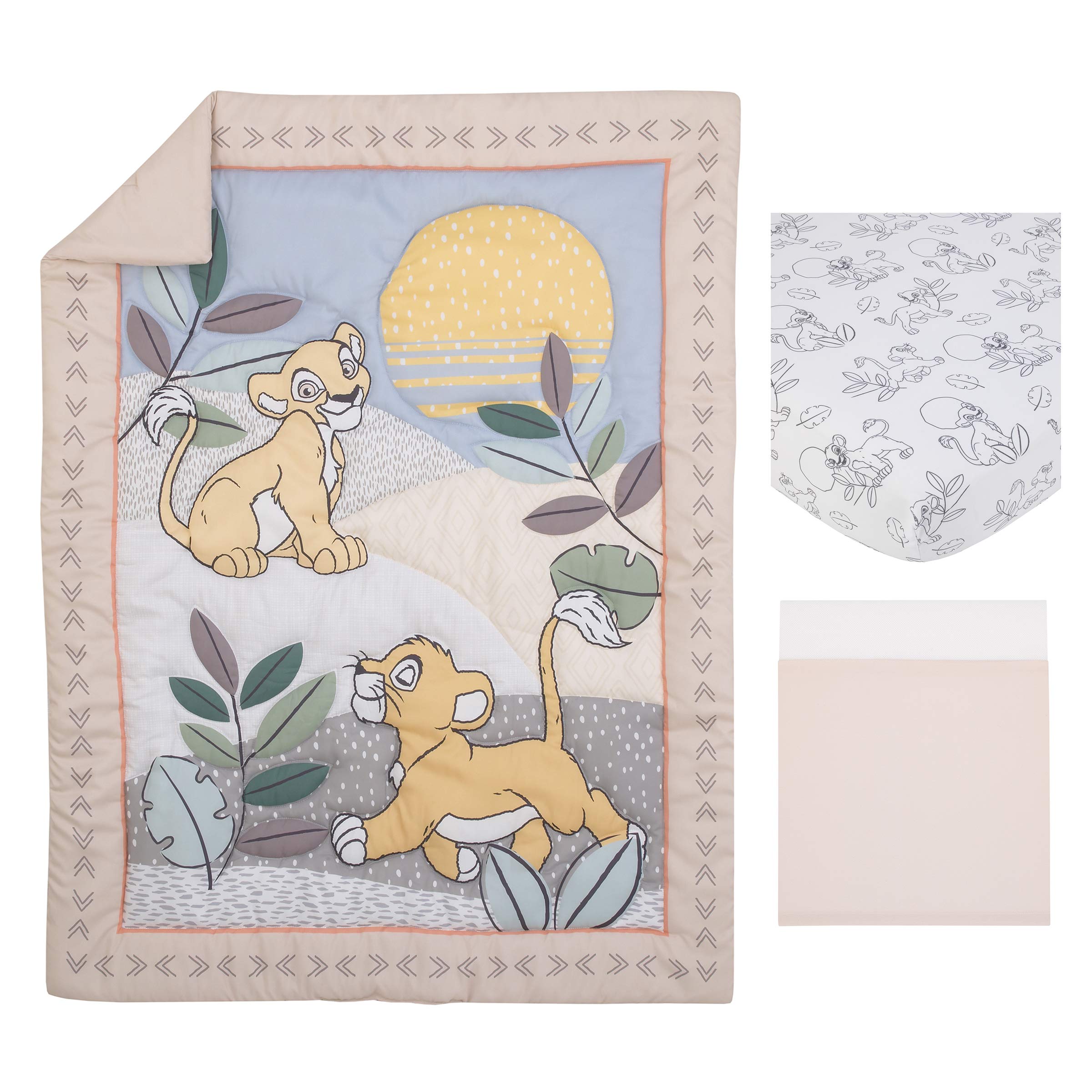 Foto 6 pulgar | Juego De Ropa De Cama Para Cuna Disney Lion King Leader Of The Pack, 3 Piezas - Venta Internacional.