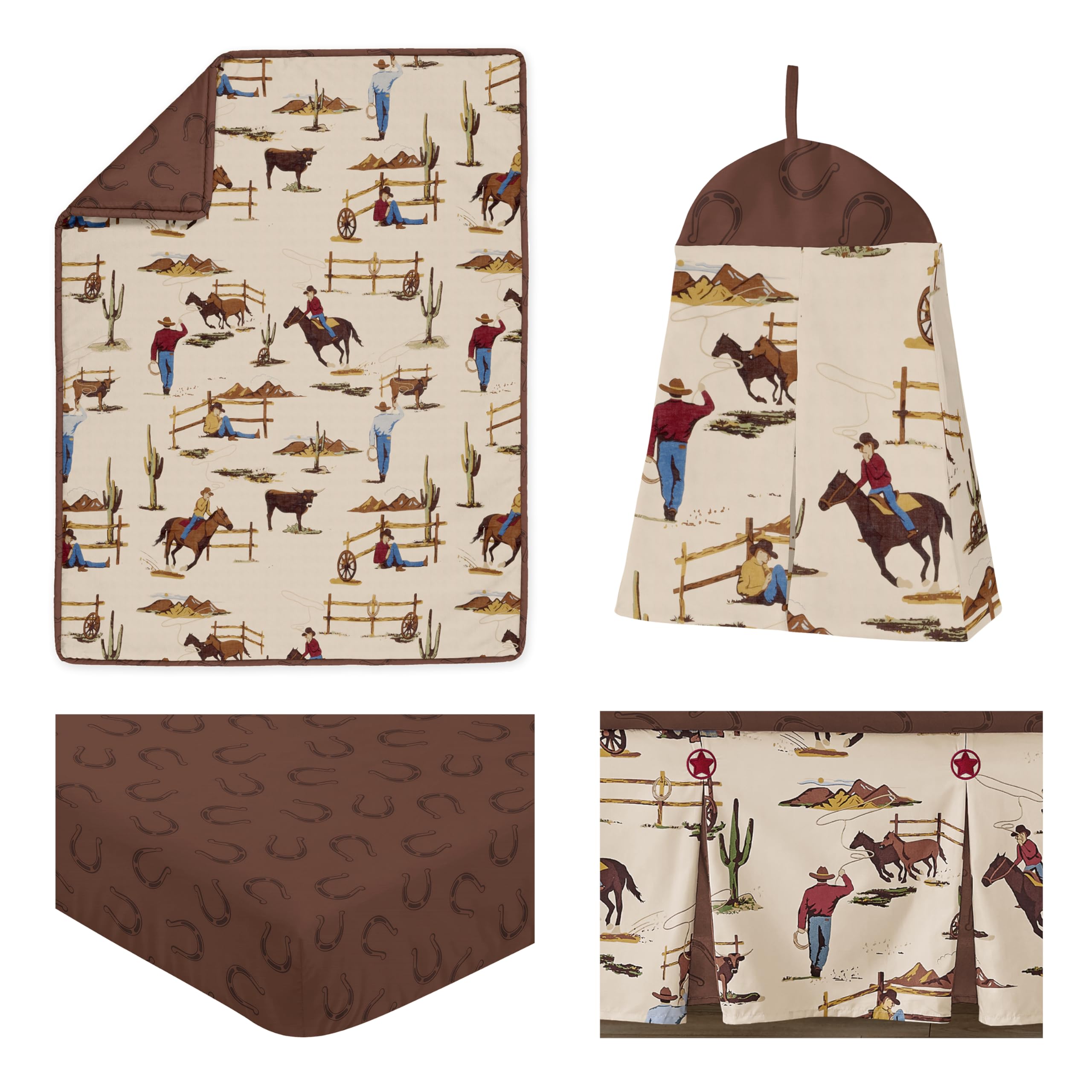 Foto 3 pulgar | Juego De Ropa De Cama Para Cuna Sweet Jojo Designs Western Cowboy Boy - Venta Internacional.