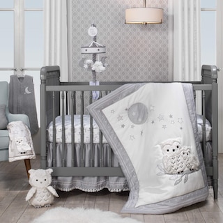 Foto 1 | Juego De Ropa De Cama Para Cuna Lambs & Ivy Luna, Diseño De Búho Celestial Blanco/gris - Venta Internacional.