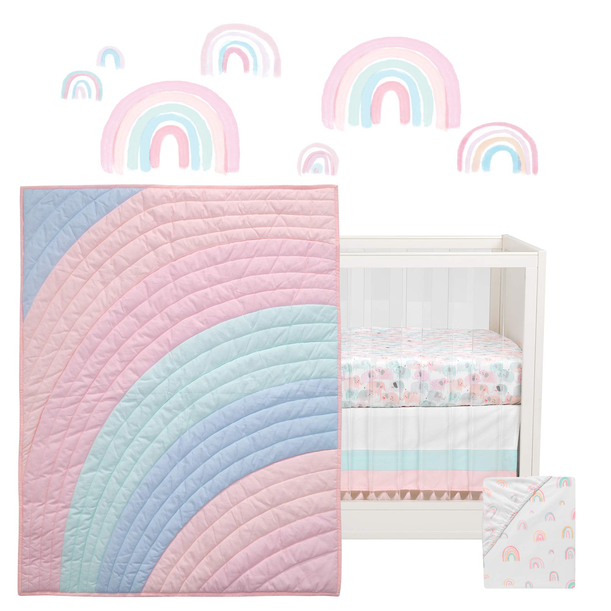Foto 1 | Sets para Cuna Lambs & Ivy Acuarela Rosa Pastel y Menta - Venta Internacional