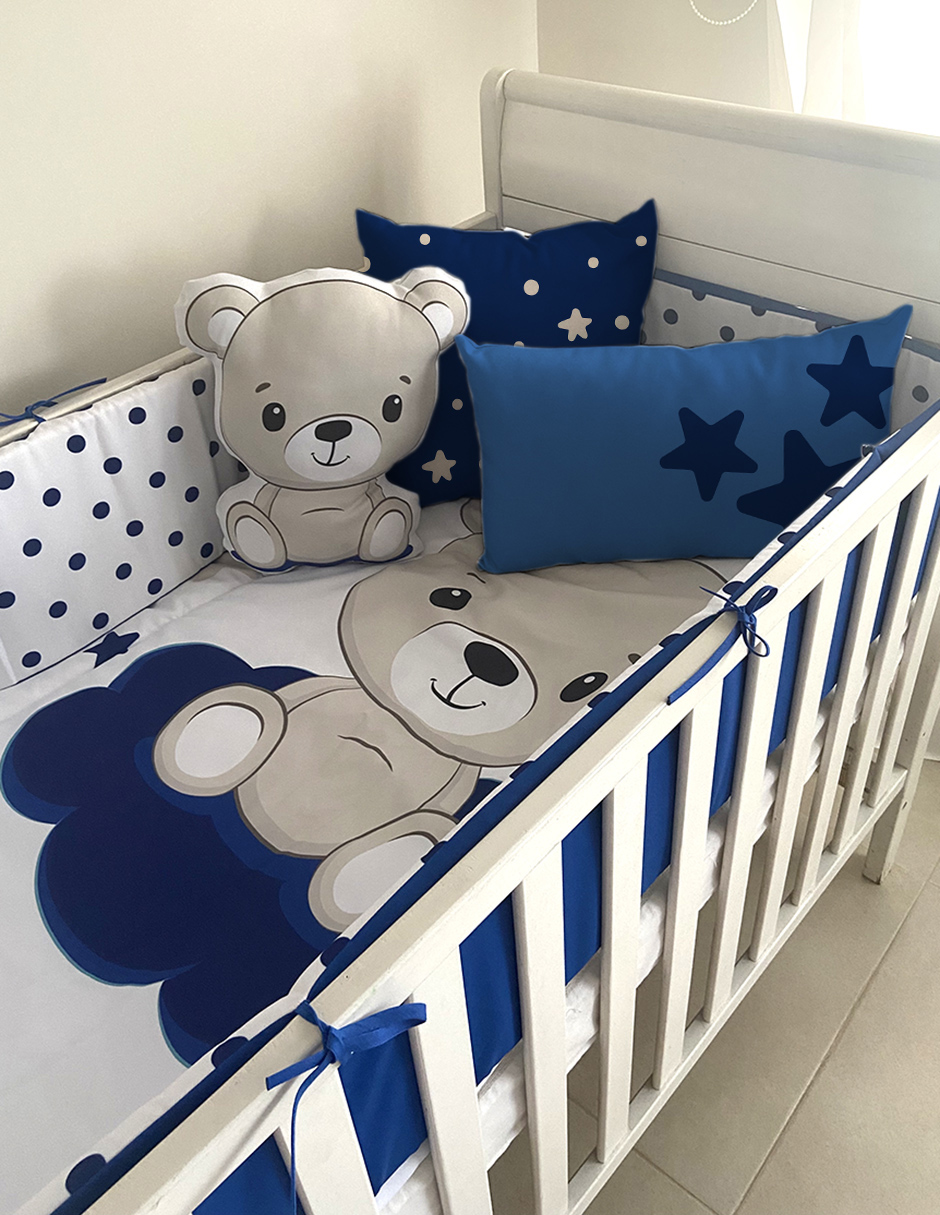 Juego De Cuna Oso Azul  70 *130 Cm.