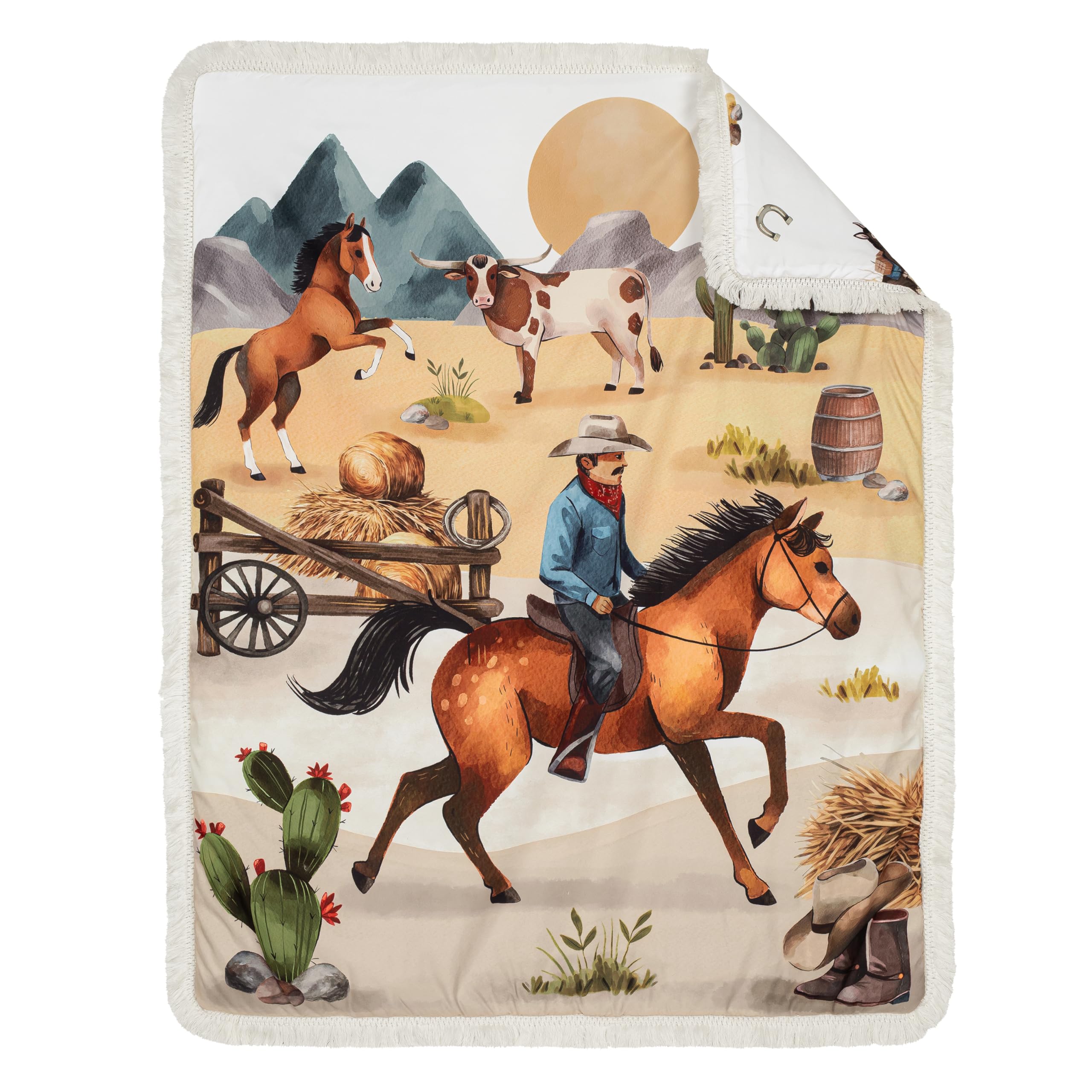 Foto 4 pulgar | Juego De Ropa De Cama Para Cuna Sweet Jojo Designs Western Cowboy Wild West - Venta Internacional.