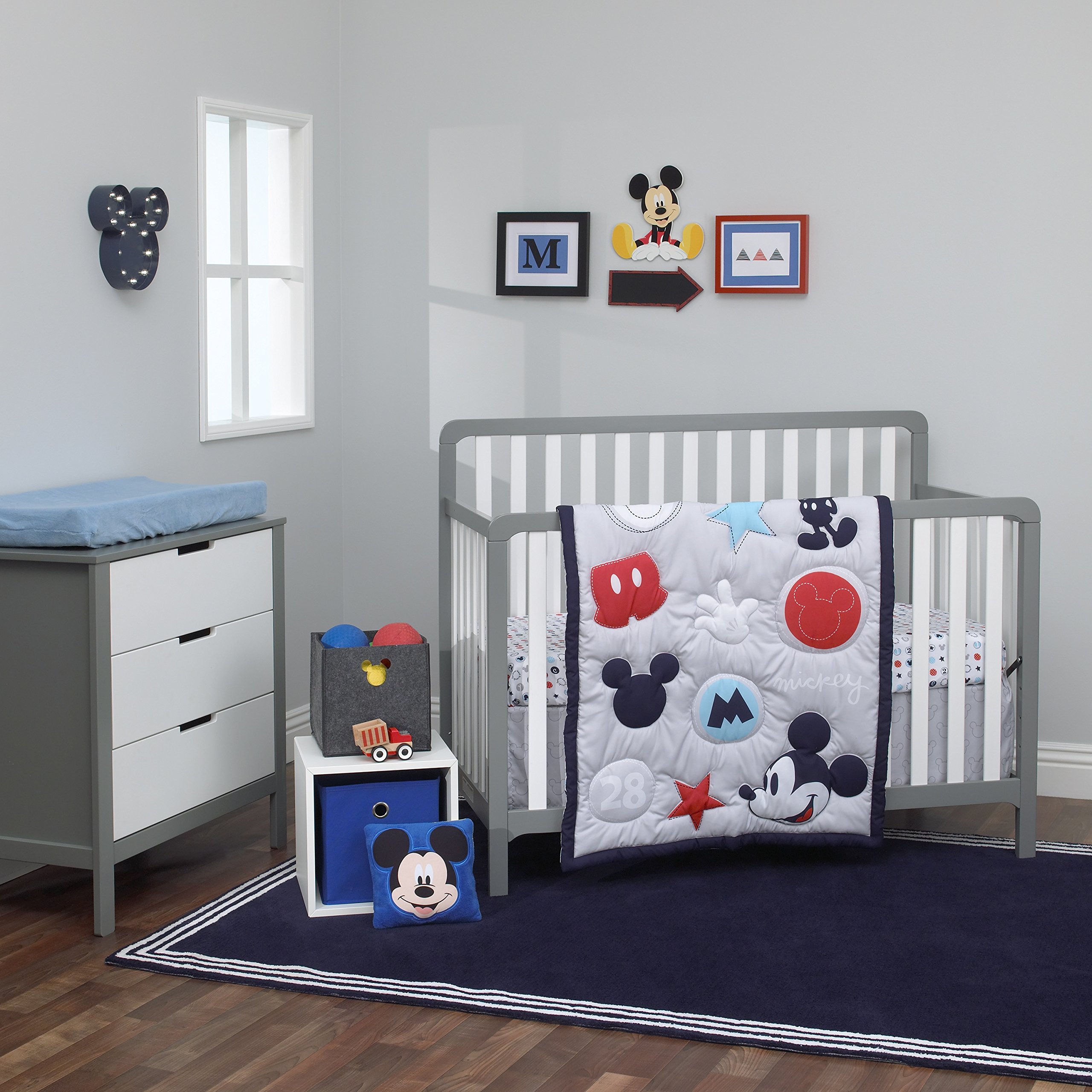 Foto 2 pulgar | Juego De Ropa De Cama Para Cuna De Bebé Disney Amazing Mickey Mouse, 3 Piezas - Venta Internacional.