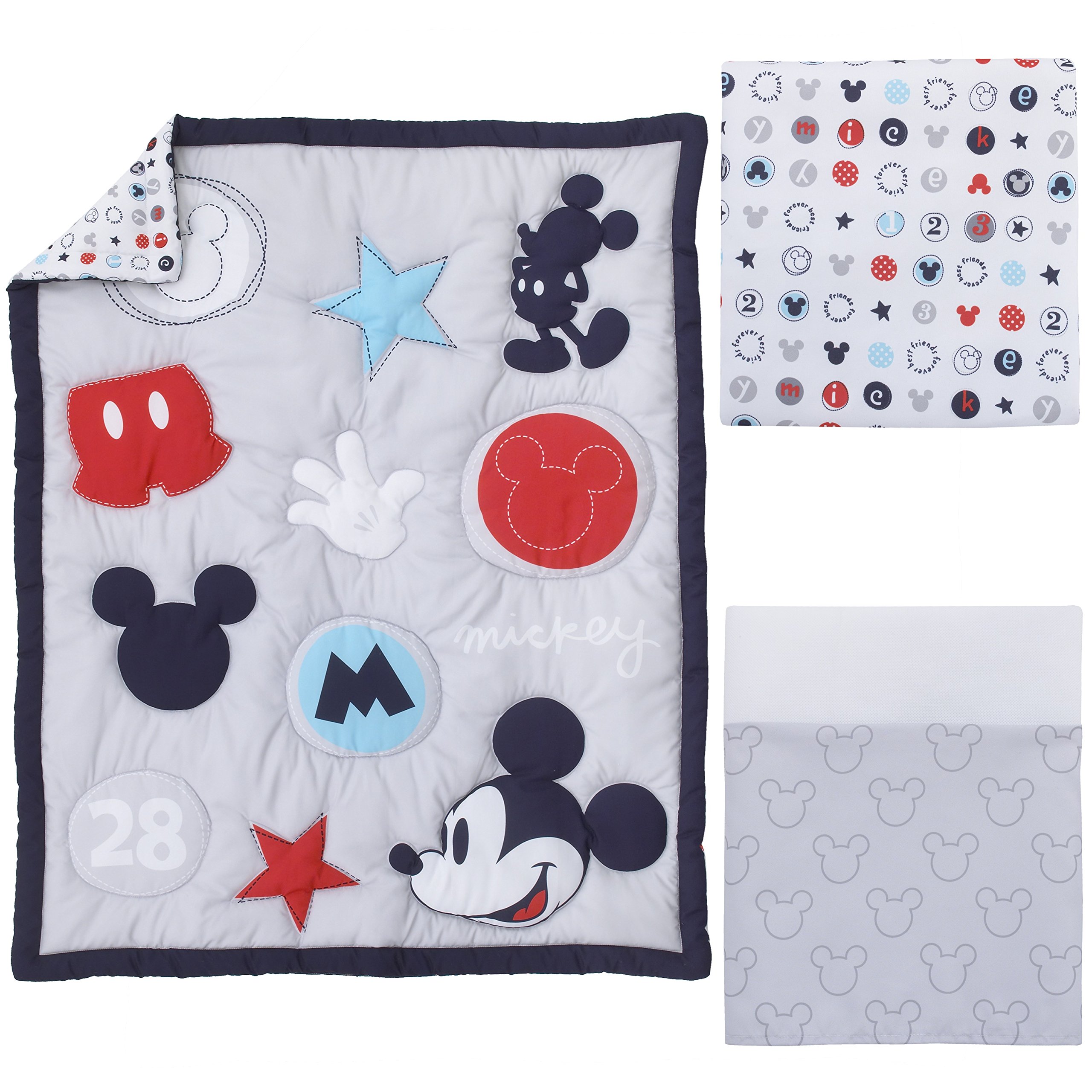 Foto 3 pulgar | Juego De Ropa De Cama Para Cuna De Bebé Disney Amazing Mickey Mouse, 3 Piezas - Venta Internacional.
