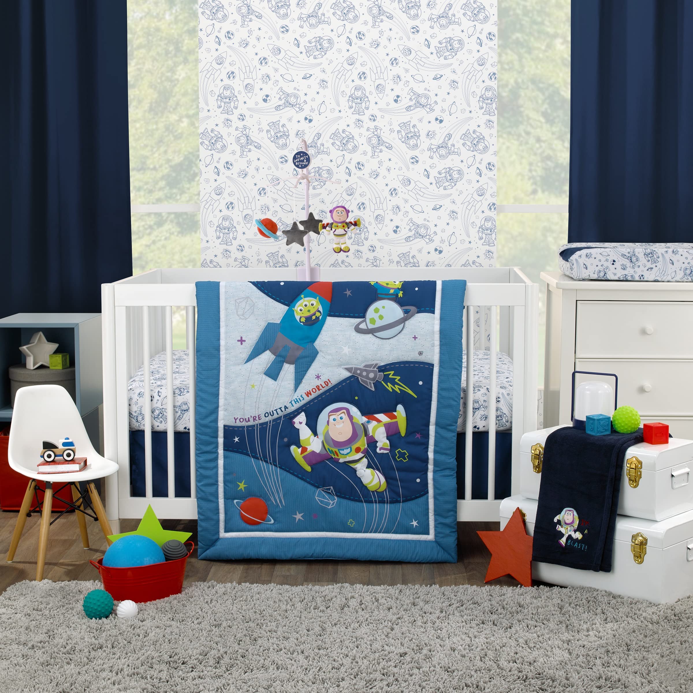 Juego De Ropa De Cama Para Cuna Disney Toy Story Outta This World, 3 Piezas - Venta Internacional.