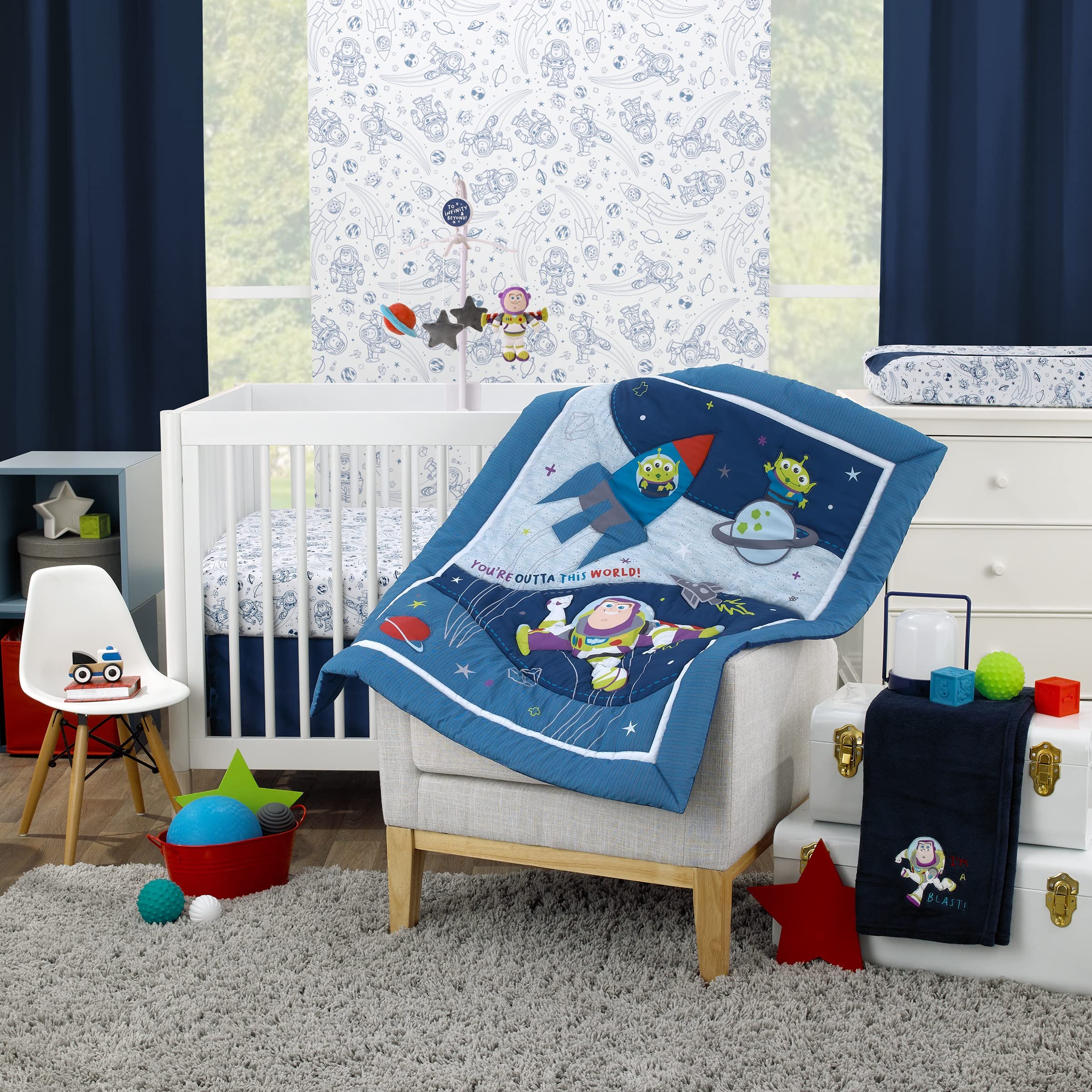 Foto 7 pulgar | Juego De Ropa De Cama Para Cuna Disney Toy Story Outta This World, 3 Piezas - Venta Internacional.
