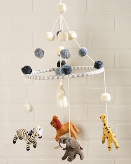 Foto 3 | Cuna Mobile Mud Pie Nursery Safari Animals De Lana Multicolor - Venta Internacional.
