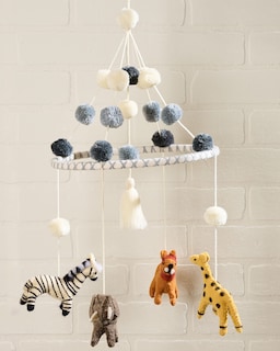 Foto 4 | Cuna Mobile Mud Pie Nursery Safari Animals De Lana Multicolor - Venta Internacional.