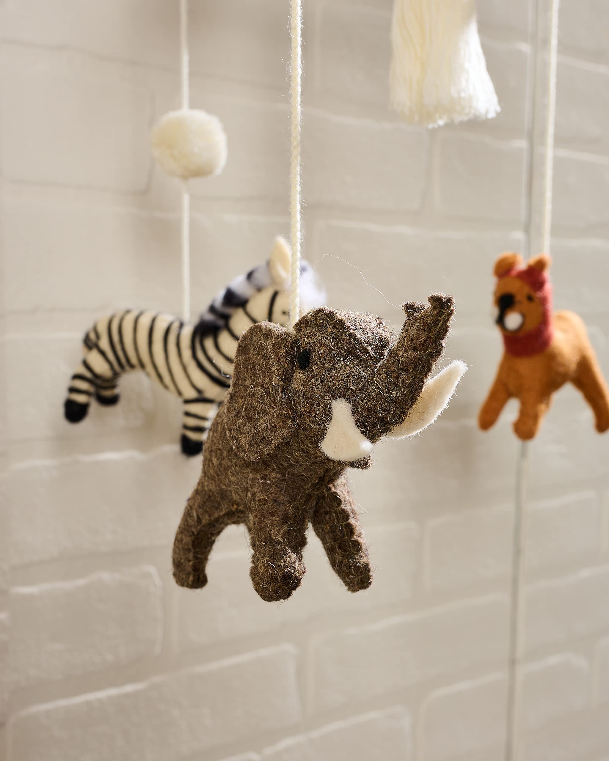 Foto 7 pulgar | Cuna Mobile Mud Pie Nursery Safari Animals De Lana Multicolor - Venta Internacional.