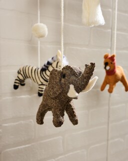 Foto 6 | Cuna Mobile Mud Pie Nursery Safari Animals De Lana Multicolor - Venta Internacional.