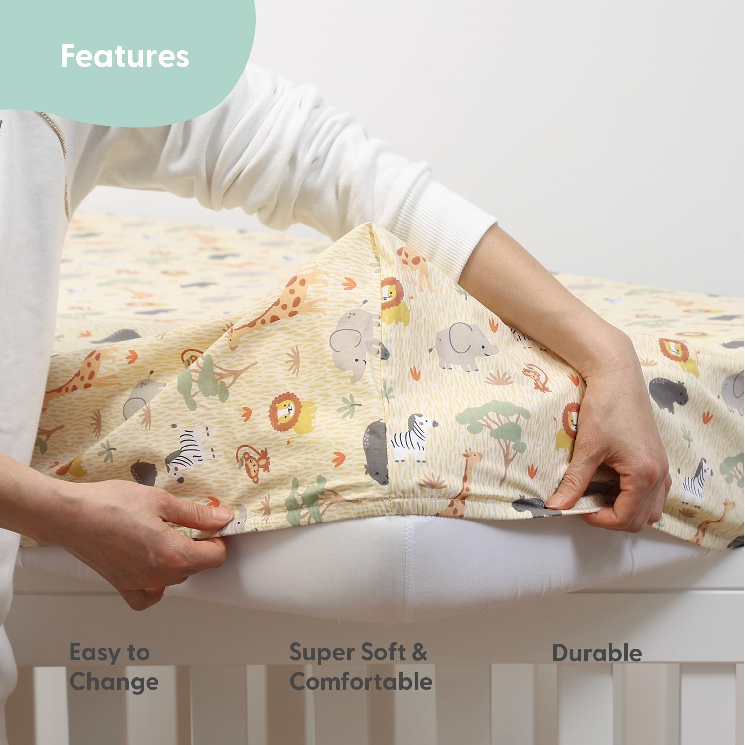 Foto 4 pulgar | Juego De Ropa De Cama Para Cuna The Peanutshell Elephant Safari  3 Piezas - Venta Internacional.