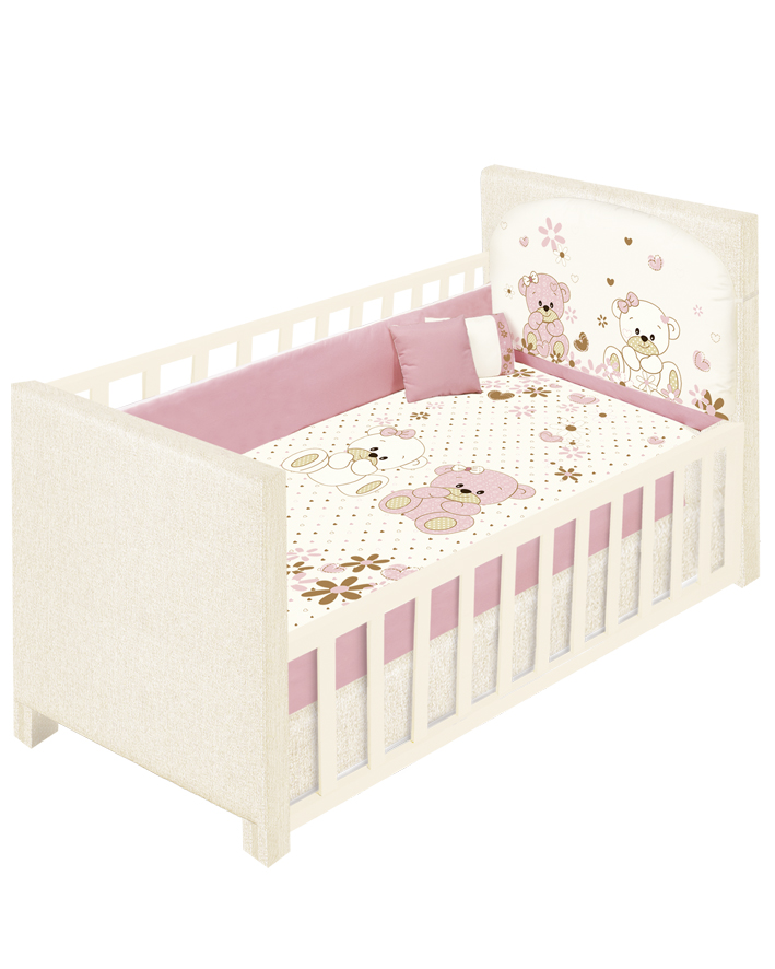 Set de Edredón Baby Baby CCC TERNURA color Rosa Para Cama Cuna Corral 6 PZAS