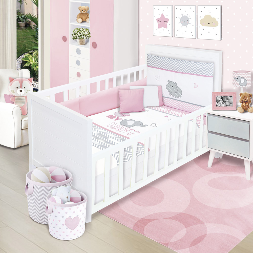 Foto 2 | Set de Edredón Baby Baby CARAMELO color Rosa para Cama Cuna Corral 6 PZAS