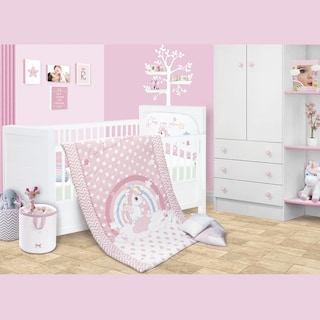 Foto 3 | Edredón Baby Baby Unicornio Rosa para Cama Cuna Corral 6 Piezas