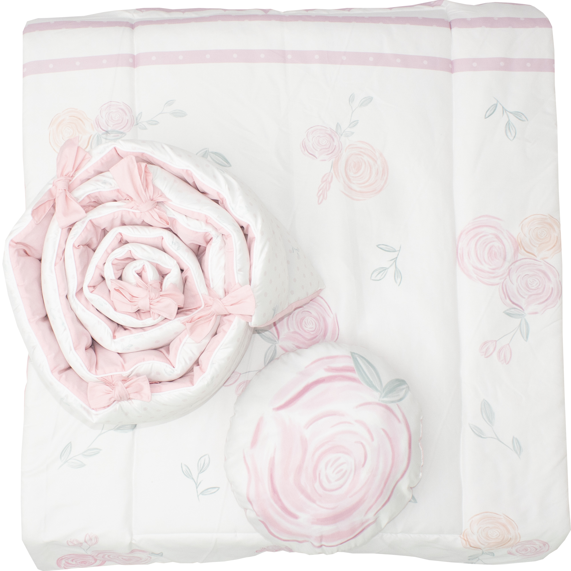 Juego De Cuna Cary Rose 70x130 Cm Rosa