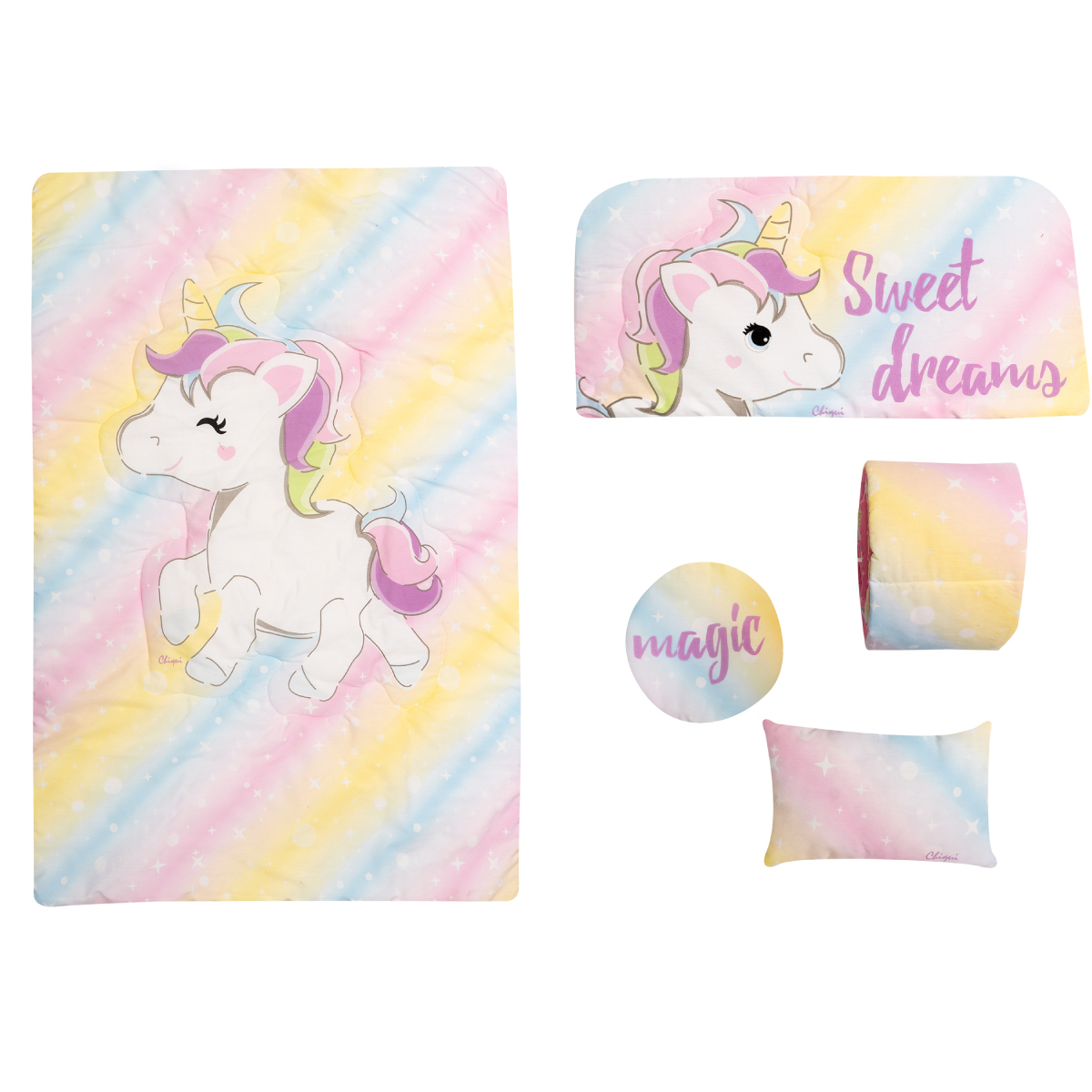 Set de Edredón Cama Cuna Corral Chiqui Mundo Unicornio