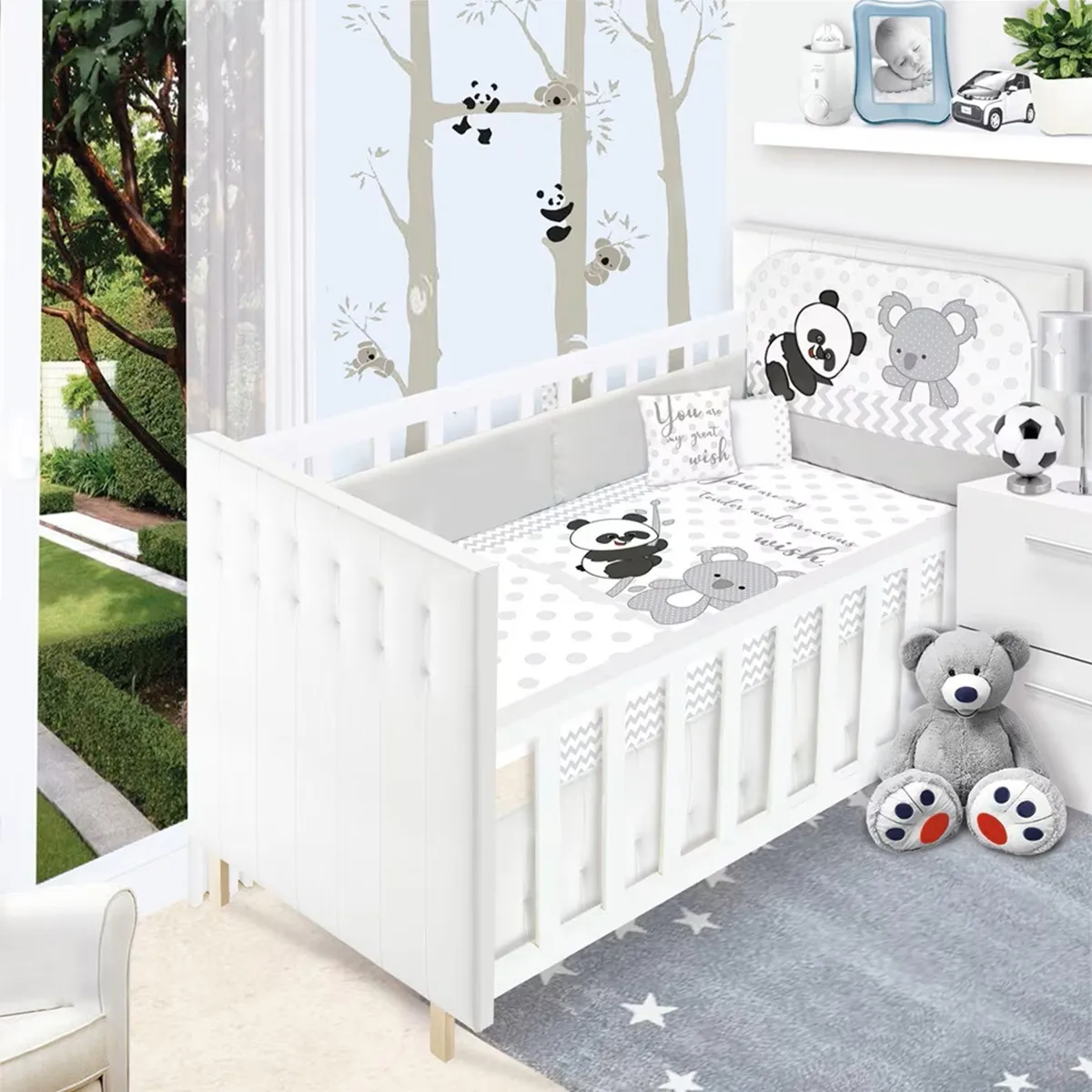 Foto 4 pulgar | Set Edredon Cuna Cama Corral Baby Baby Unisex Panditas