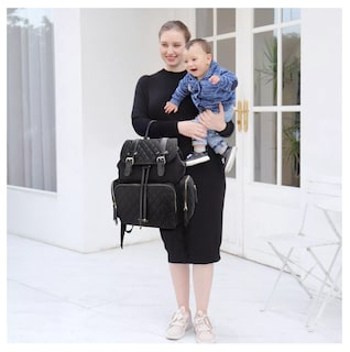 Foto 5 | Pañalera Mochila Moderna Impermeable Bolsa Negro
