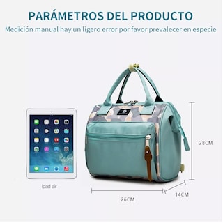 Foto 3 | Mochilas Pañaletas Pañalero Bebe Pañaleras Impermeable Viaje, Azul Petróleo