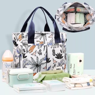 Foto 2 | Mochila Pañalera Impermeable de Viaje Azul Hojas Blanco para Bebé