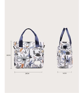 Foto 4 | Mochila Pañalera Impermeable de Viaje Azul Hojas Blanco para Bebé