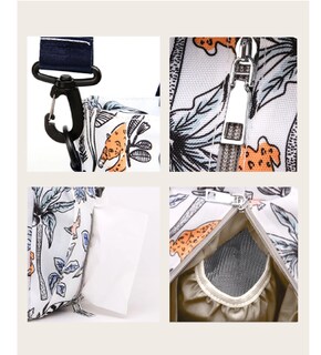 Foto 5 | Mochila Pañalera Impermeable de Viaje Azul Hojas Blanco para Bebé