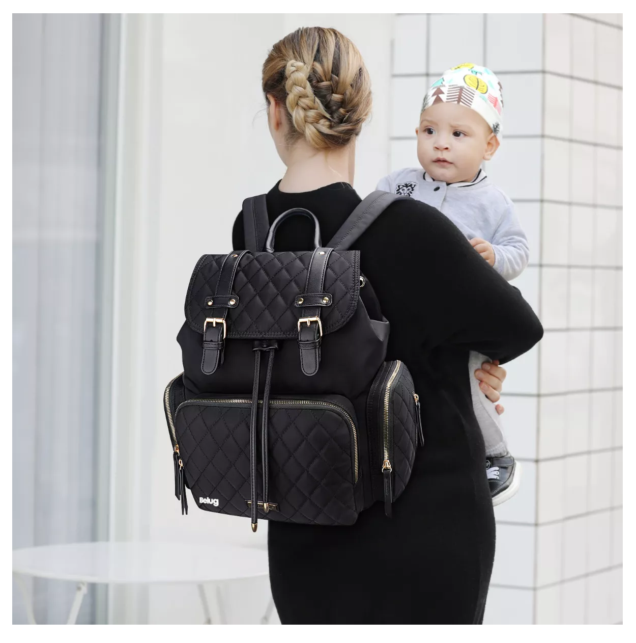 Foto 4 pulgar | Pañalera Mochila Moderna Impermeable Bolsa Negro Belug