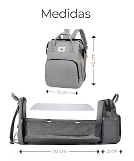 Foto 4 | Pañalera Expandible Lab.g Impermeable Y Cambiador Mochila 3 En 1 Gris