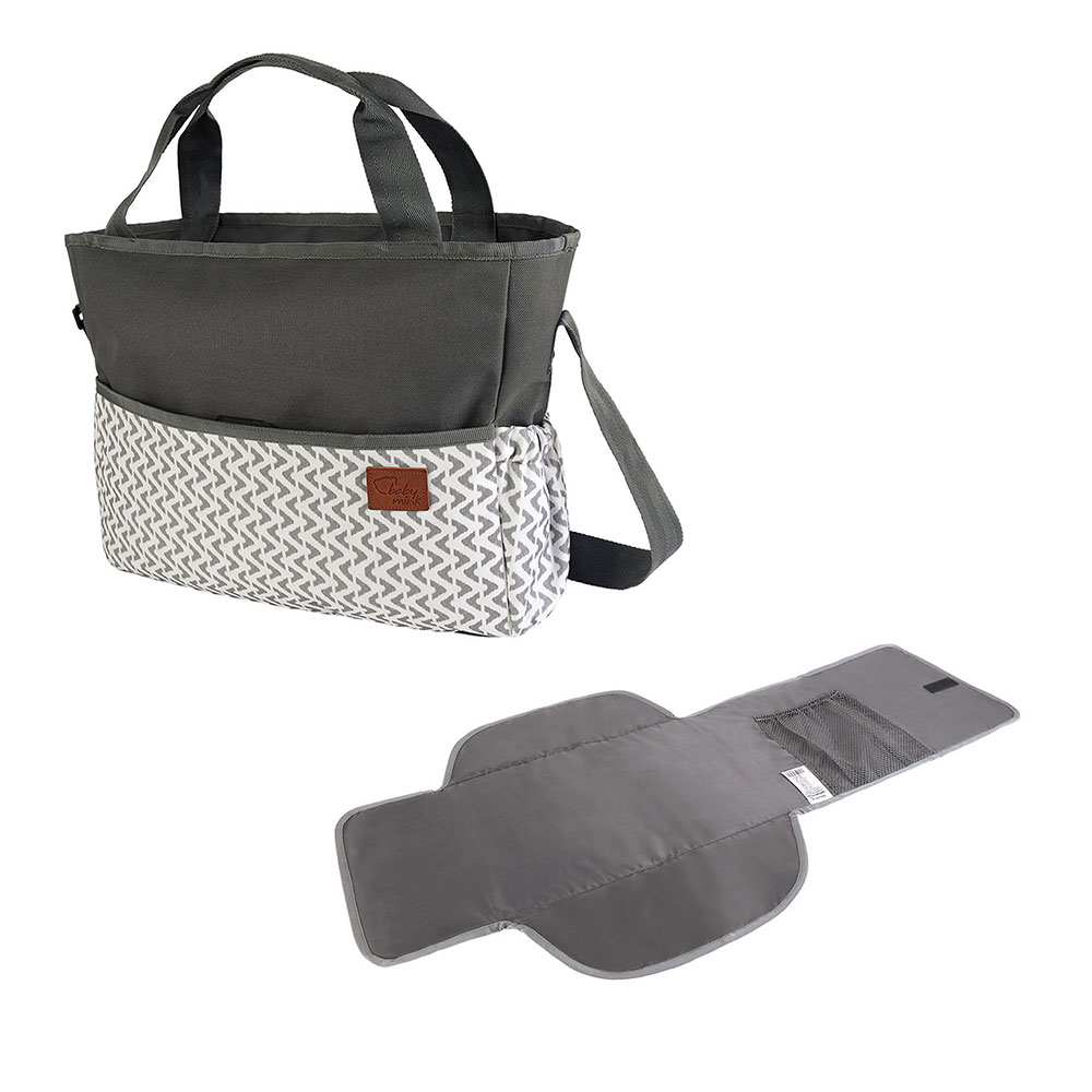 Foto 2 | Pañalera + Cambiador Baby Mink Bm05m Gris (2 Piezas)