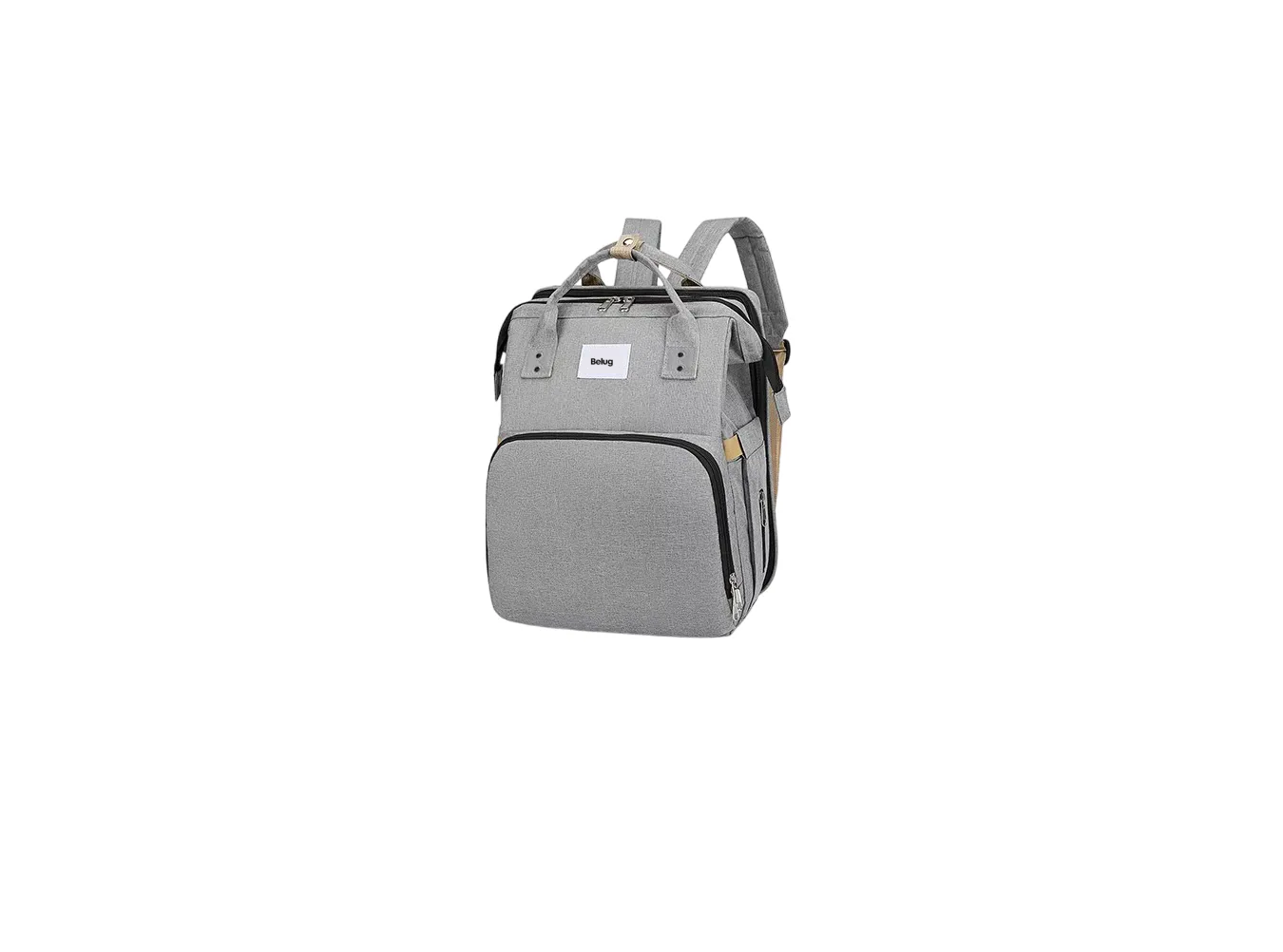 Pañalera Expandible Impermeable Y Cambiador Mochila 3 En 1, Belug Gris