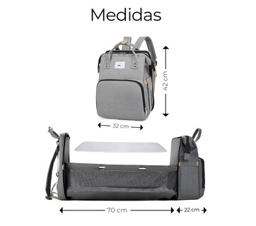 Foto 3 | Pañalera Expandible Impermeable Y Cambiador Mochila 3 En 1, Belug Gris