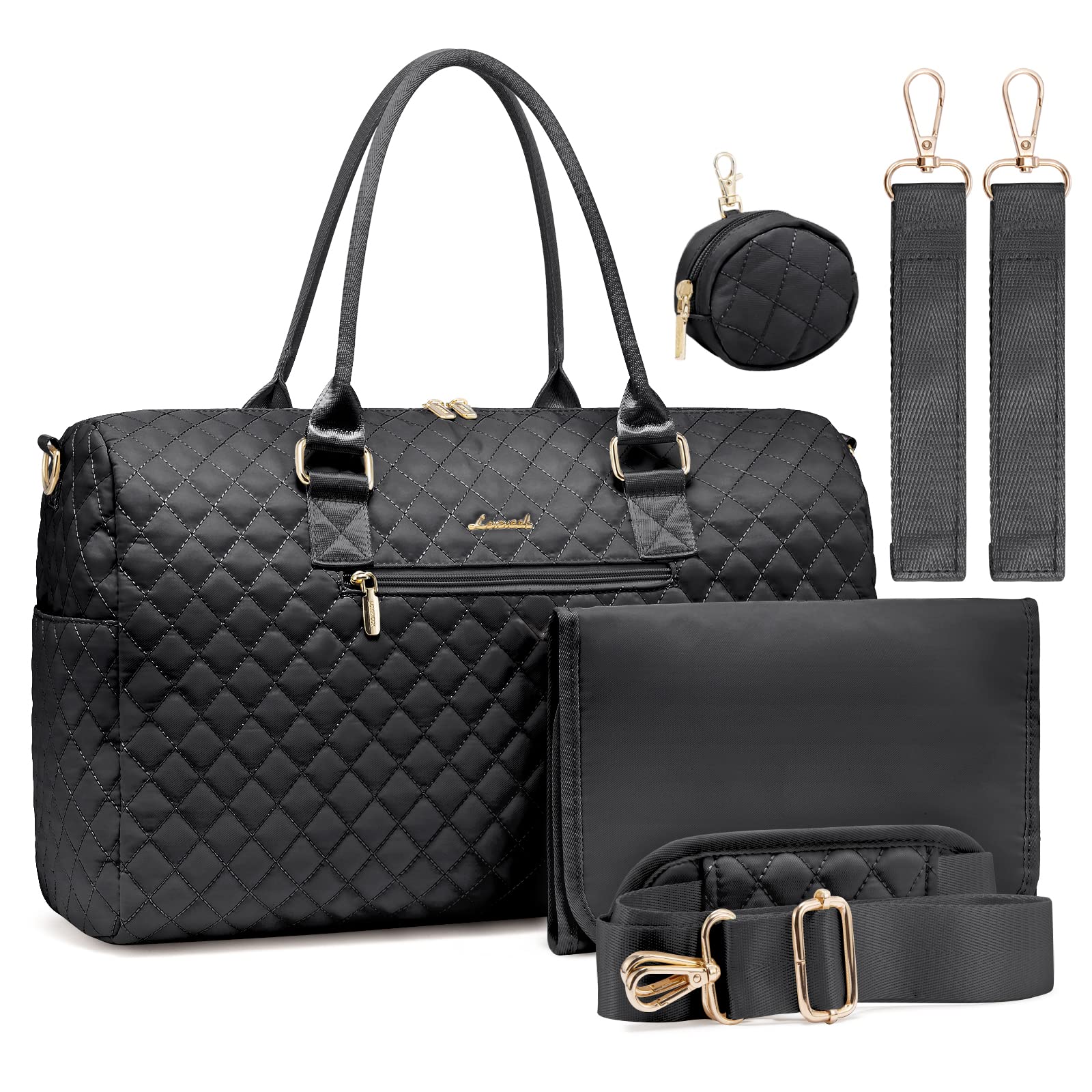 Foto 1 | Bolsa Para Pañales Lovevook Con Funda Para Chupetes Y Cambiador, Color Negro - Venta Internacional.