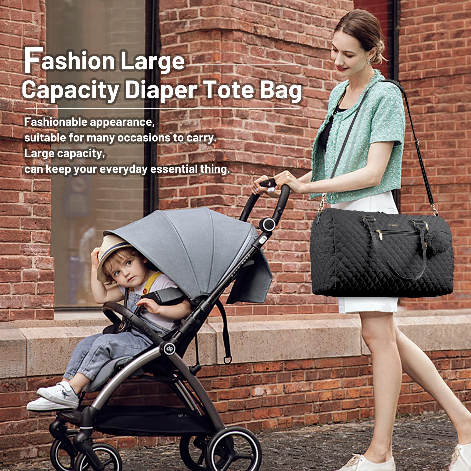 Foto 3 pulgar | Bolsa Para Pañales Lovevook Con Funda Para Chupetes Y Cambiador, Color Negro - Venta Internacional.