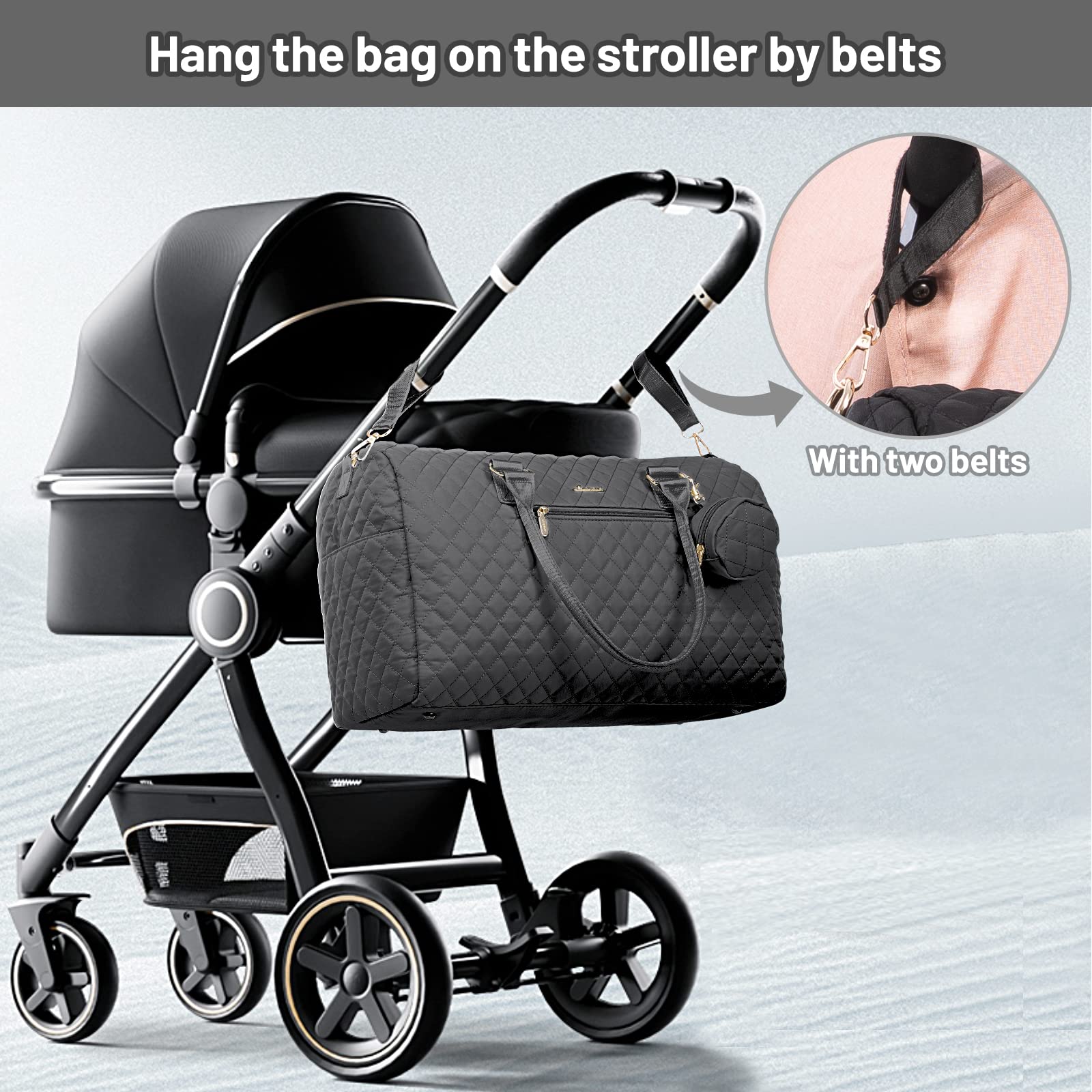 Foto 6 pulgar | Bolsa Para Pañales Lovevook Con Funda Para Chupetes Y Cambiador, Color Negro - Venta Internacional.