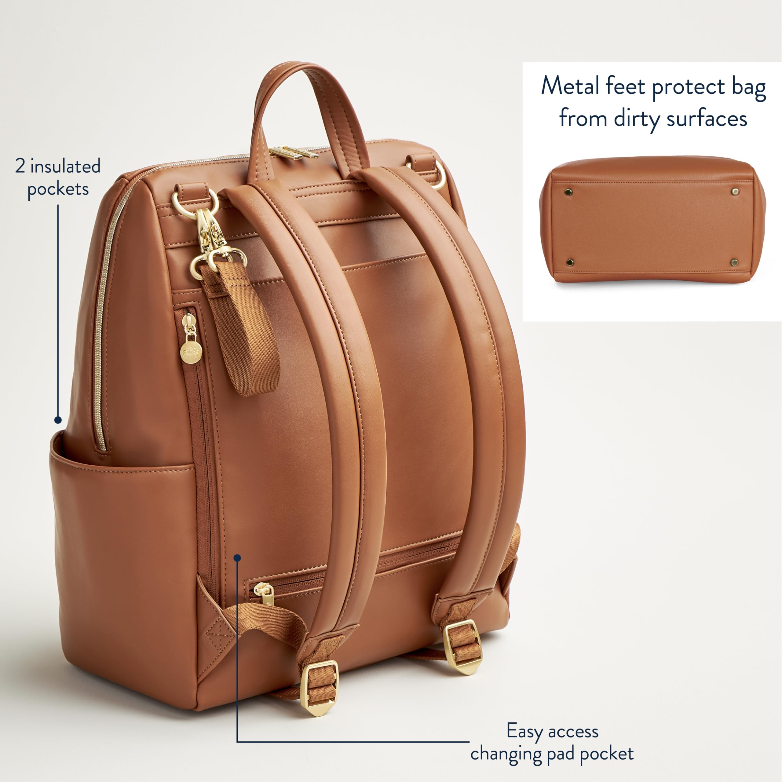 Foto 6 | Mochila Para Pañales Itzy Ritzy Eras De Gran Capacidad, Color Coñac - Venta Internacional.