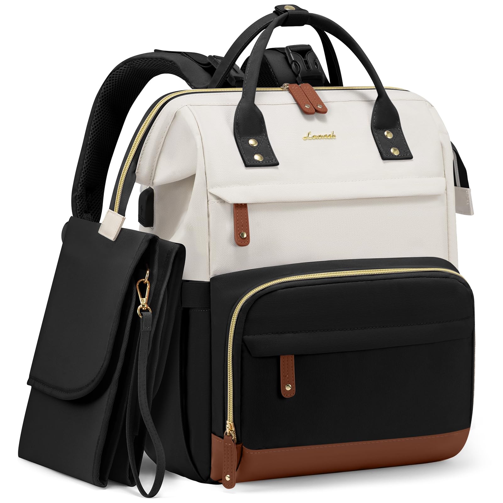 Foto 1 | Mochila Para Pañales Lovevook Con Cambiador Negra - Venta Internacional.