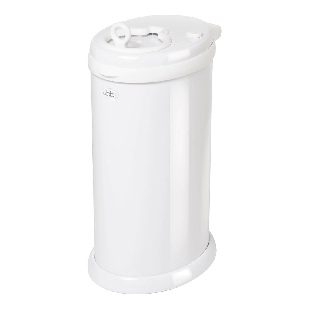 Cubeta Para Pañales Ubbi De Acero Con Cierre De Olores, Sin Bolsa Especial, Color Blanco - Venta Internacional.