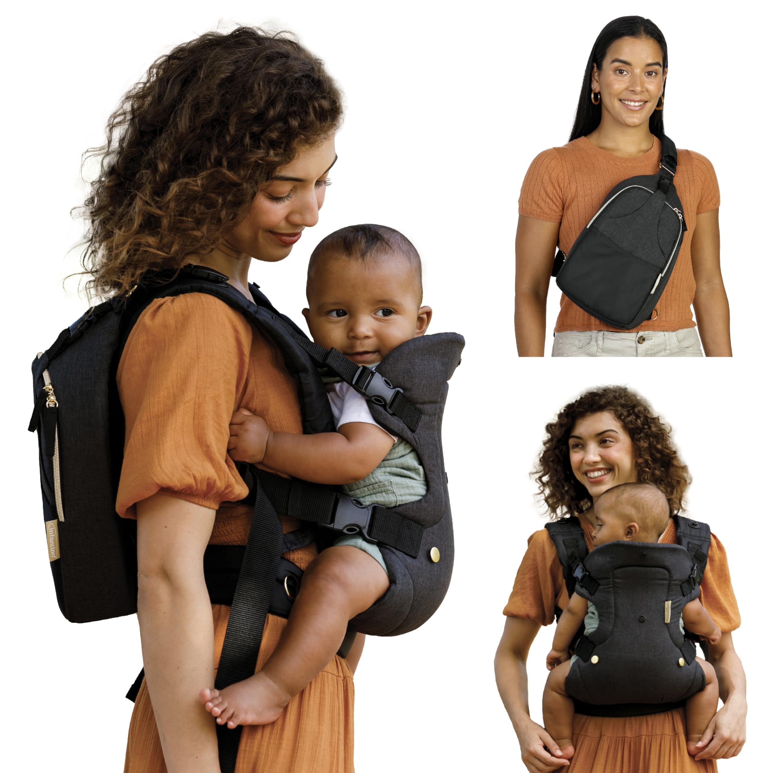 Foto 2 pulgar | Portabebés Y Bolsa Bandolera Para Pañales Infantino Flip 4 En 1 - Venta Internacional.