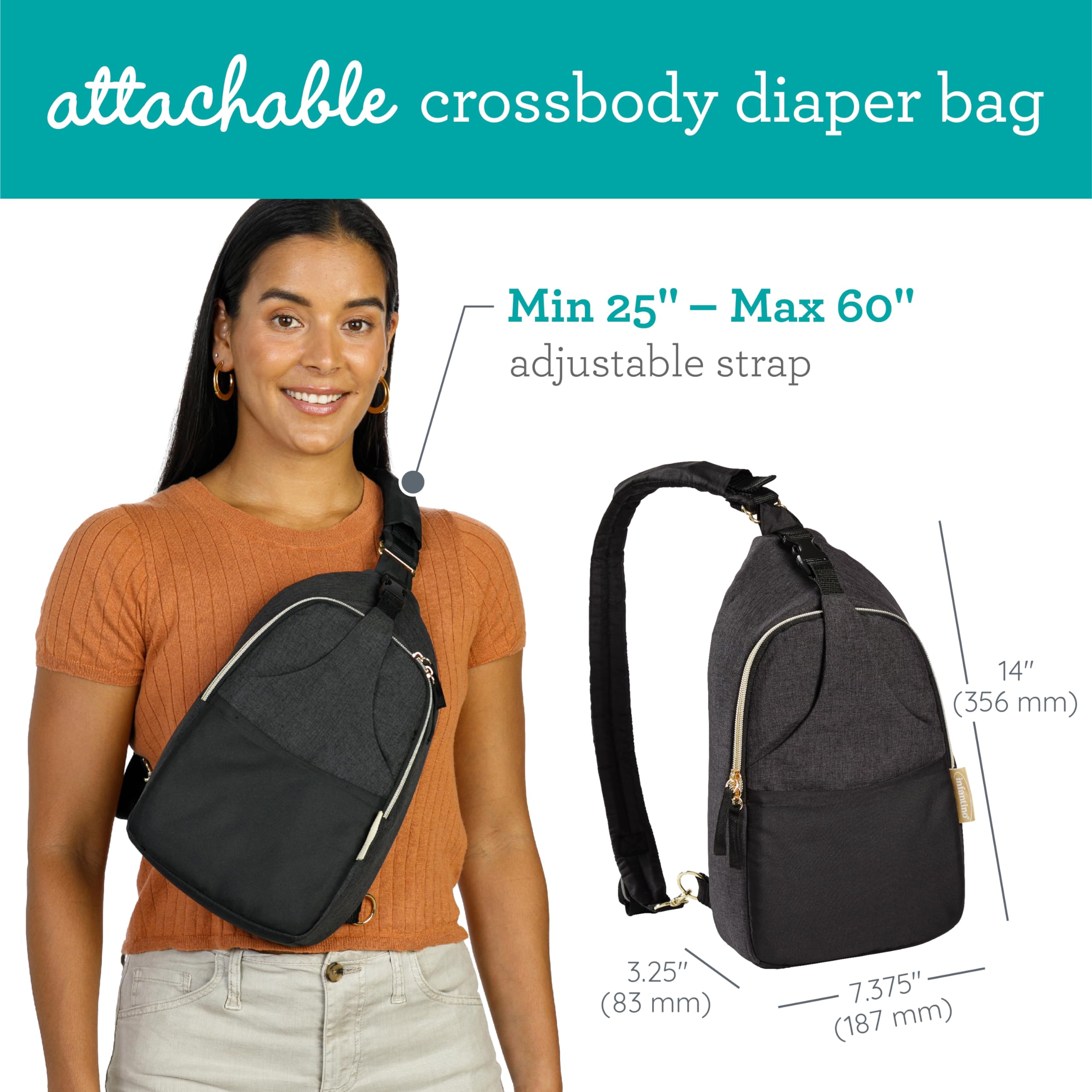 Foto 4 | Portabebés Y Bolsa Bandolera Para Pañales Infantino Flip 4 En 1 - Venta Internacional.