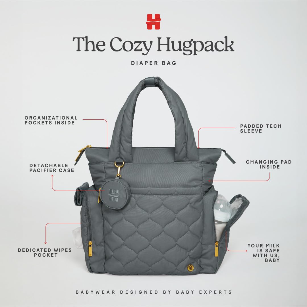 Foto 4 | Bolsa De Pañales Huggies Cozy Hugpack Tote Negra Acolchada - Venta Internacional.