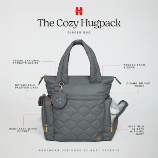Foto 4 | Bolsa De Pañales Huggies Cozy Hugpack Tote Negra Acolchada - Venta Internacional.