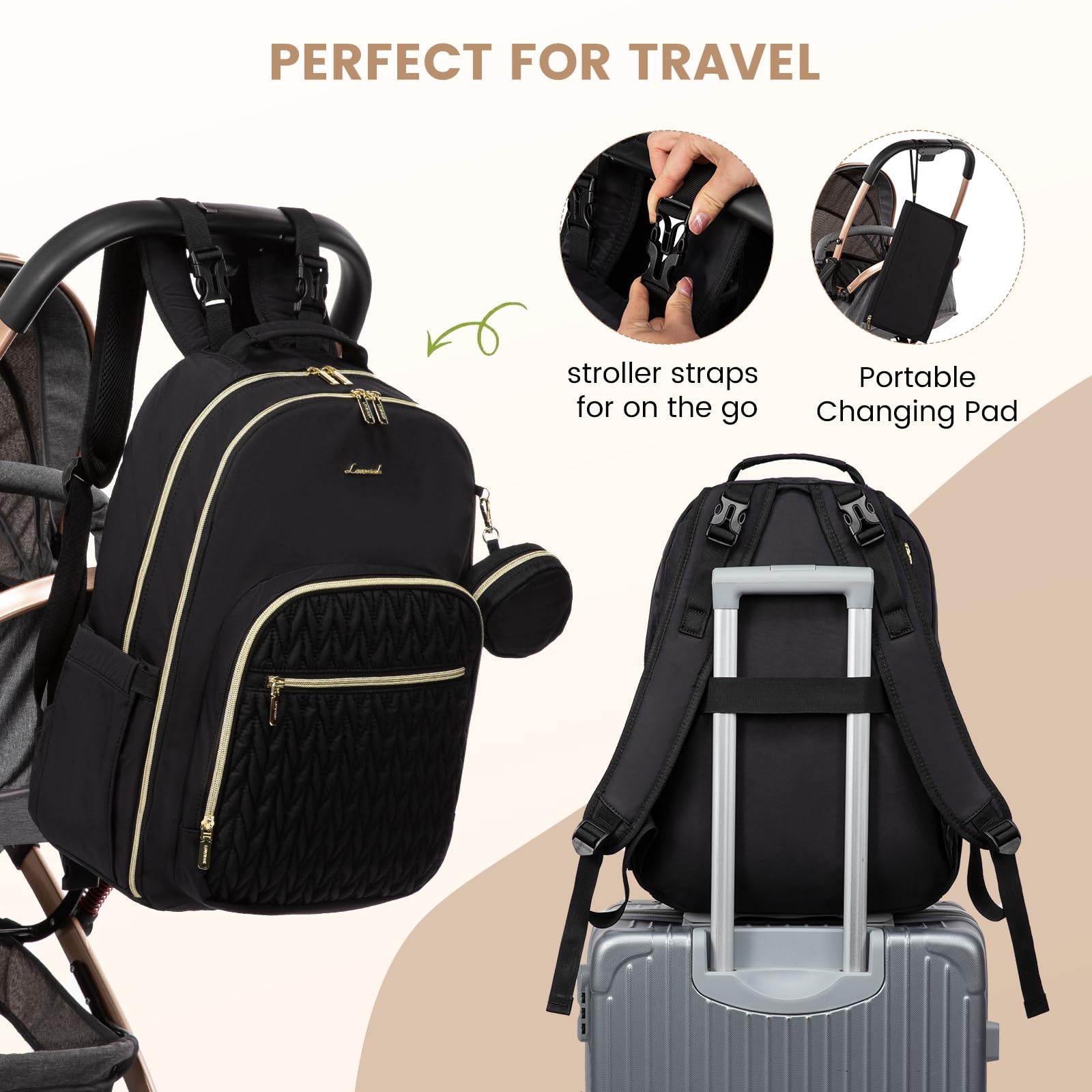 Foto 4 pulgar | Bolsa De Pañales Lovevook, Elegante Mochila Para Bebés Con Cambiador - Venta Internacional.