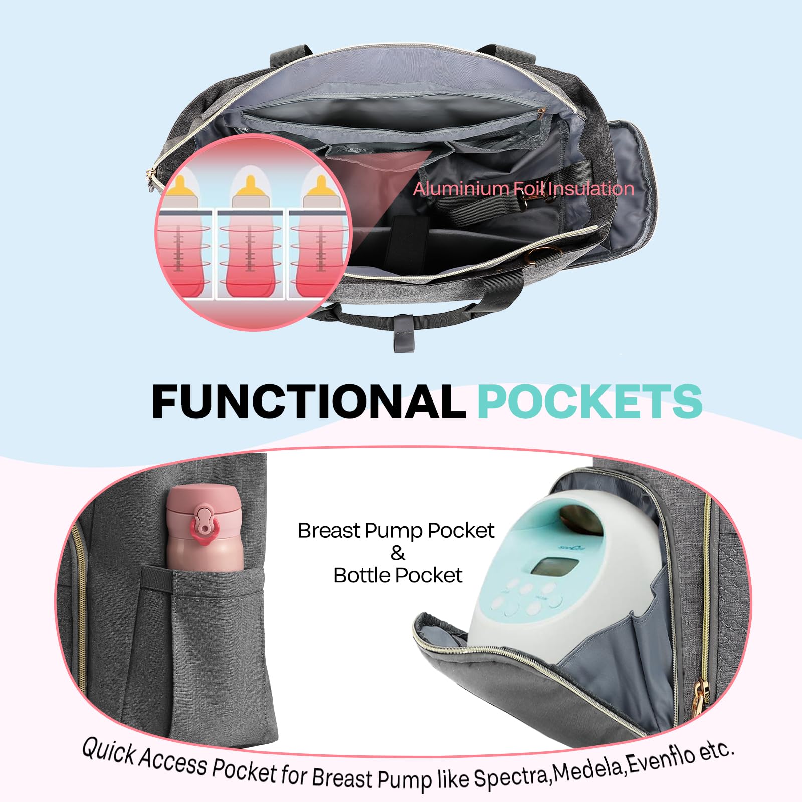 Foto 4 pulgar | Bolsa De Pañales Tote Beaulyn Para Mamás Que Trabajan - Venta Internacional.