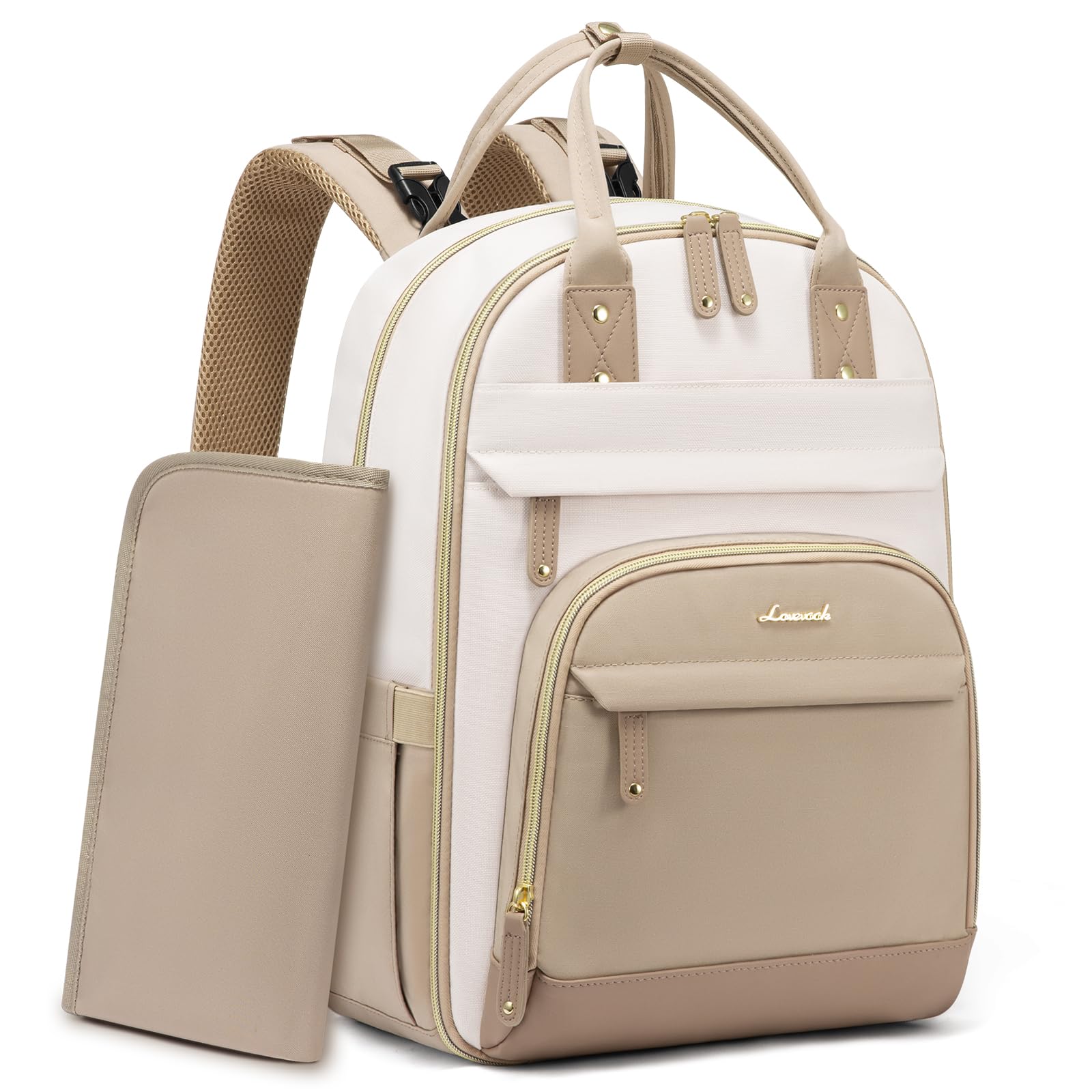 Foto 2 pulgar | Mochila Para Pañales Lovevook Con Cambiador, 30 L, Color Beige - Venta Internacional.