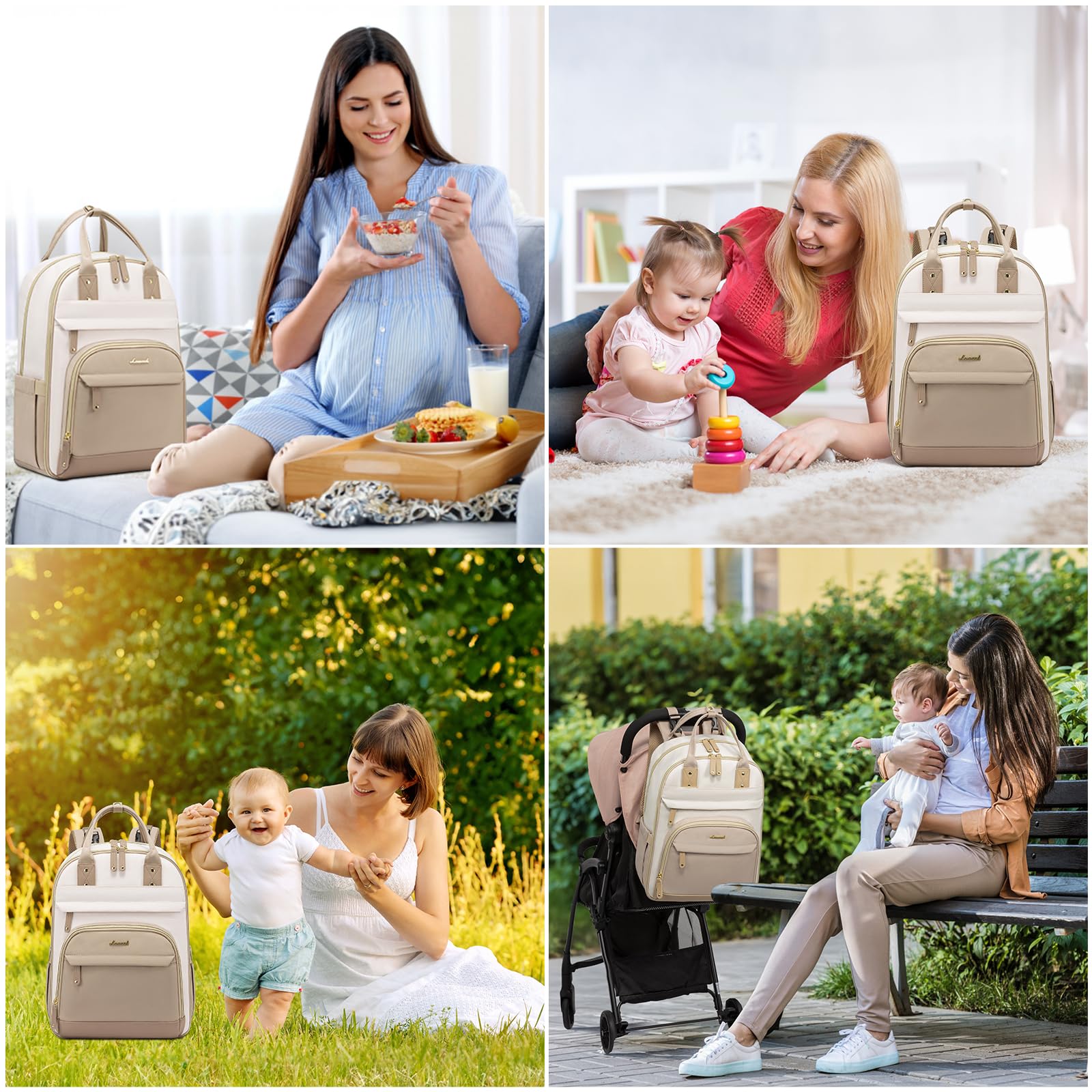 Foto 8 pulgar | Mochila Para Pañales Lovevook Con Cambiador, 30 L, Color Beige - Venta Internacional.
