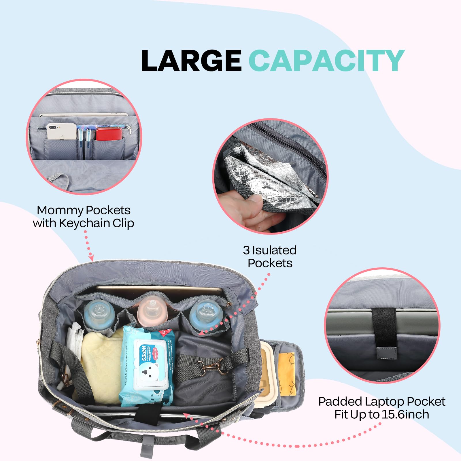 Foto 2 | Bolsa De Pañales Tote Beaulyn Para Mamás Que Trabajan - Venta Internacional.